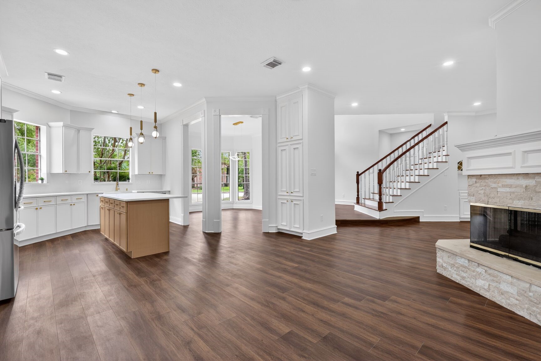 17519 Shelburne Lane Spring, TX 77379 - Photo 1 of 31 a view of a kitchen with furniture and a wooden floor