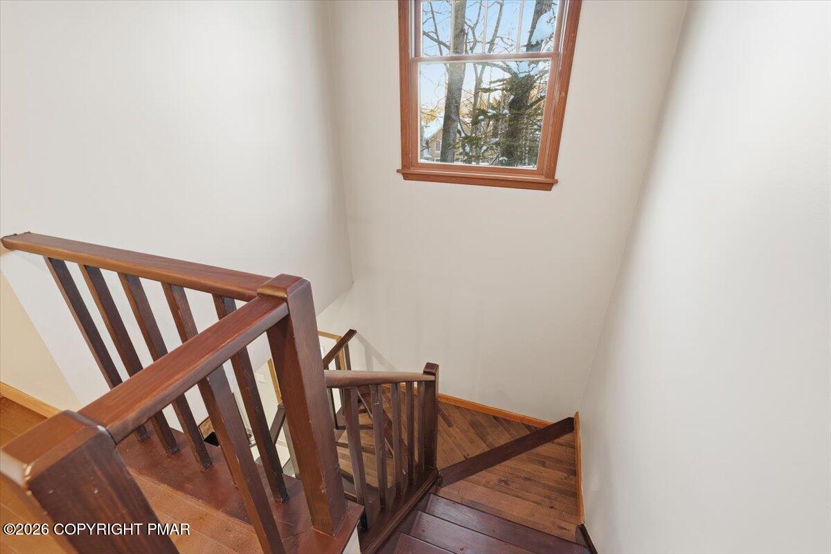 782 Lower Deer Valley Road Tannersville, PA 18372 - Photo 35 of 56 a view of stairs and with wooden floor