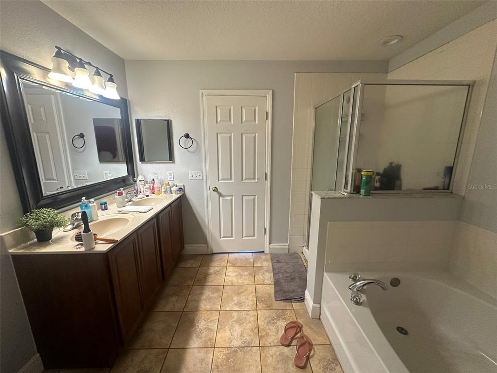 2510 Hassonite Street Kissimmee, FL 34744 - Photo 9 of 22 a bathroom with a tub a sink and a mirror