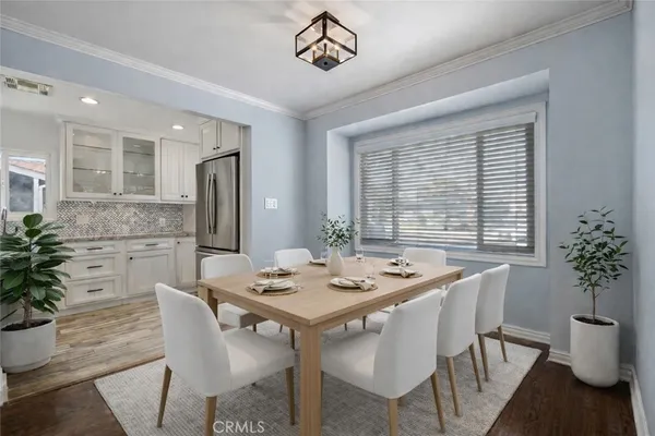 a bedroom with a bed and a table