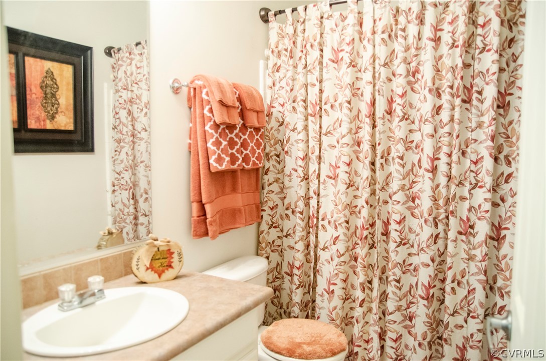 2861 Gold Mine Road Palmyra, VA 22963 - Photo 24 of 32 a bathroom with a sink toilet and mirror