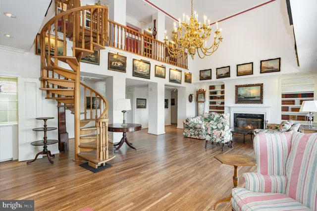 a view of a building and a bench