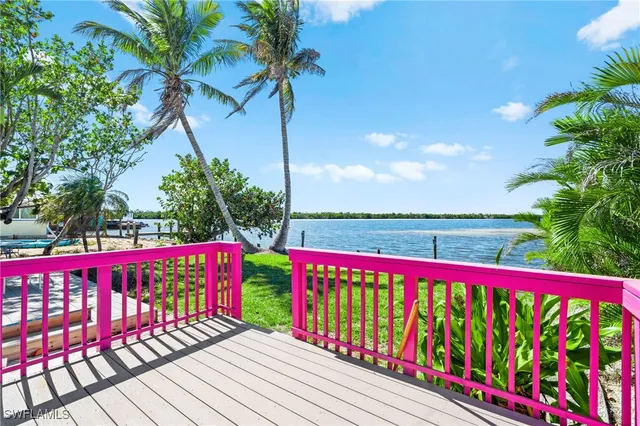 a view of a garden with an outdoor space