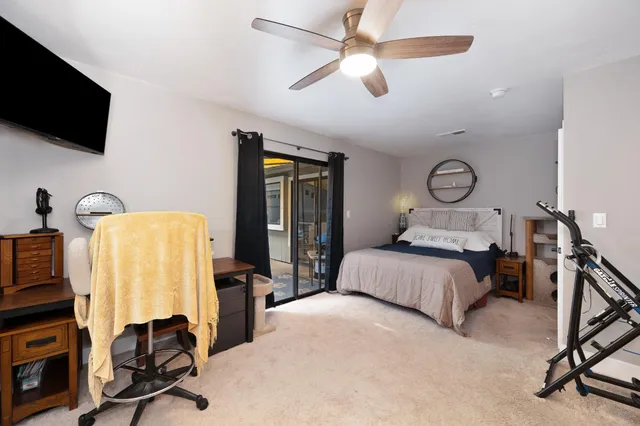 a view of a garden with a fountain