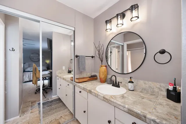 a view of a house with a garage