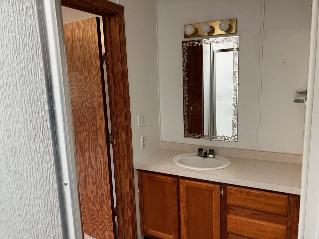 7300 South Rock Nation Road Dixon, IL 61021 - Photo 10 of 24 a bathroom with a sink a mirror and a window
