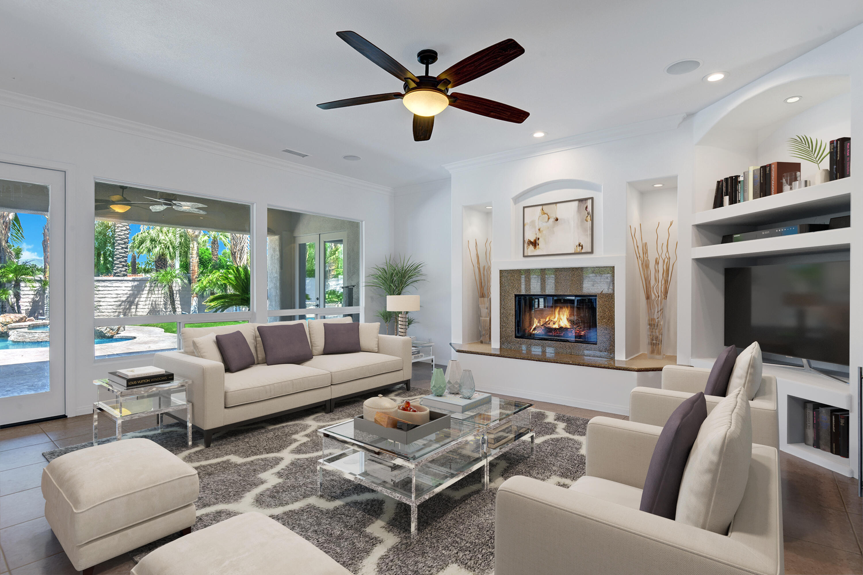 69702 Matisse Road Cathedral City, CA 92234 - Photo 12 of 52 LIVING ROOM TO POOL YARD MLS_final
