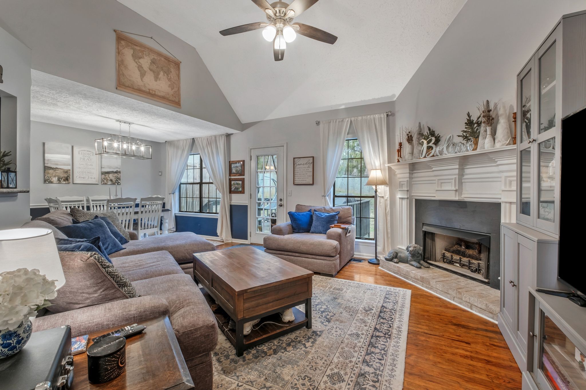 2048 Ransom Place Nashville, TN 37217 - Photo 6 of 30 a living room with furniture and a fireplace