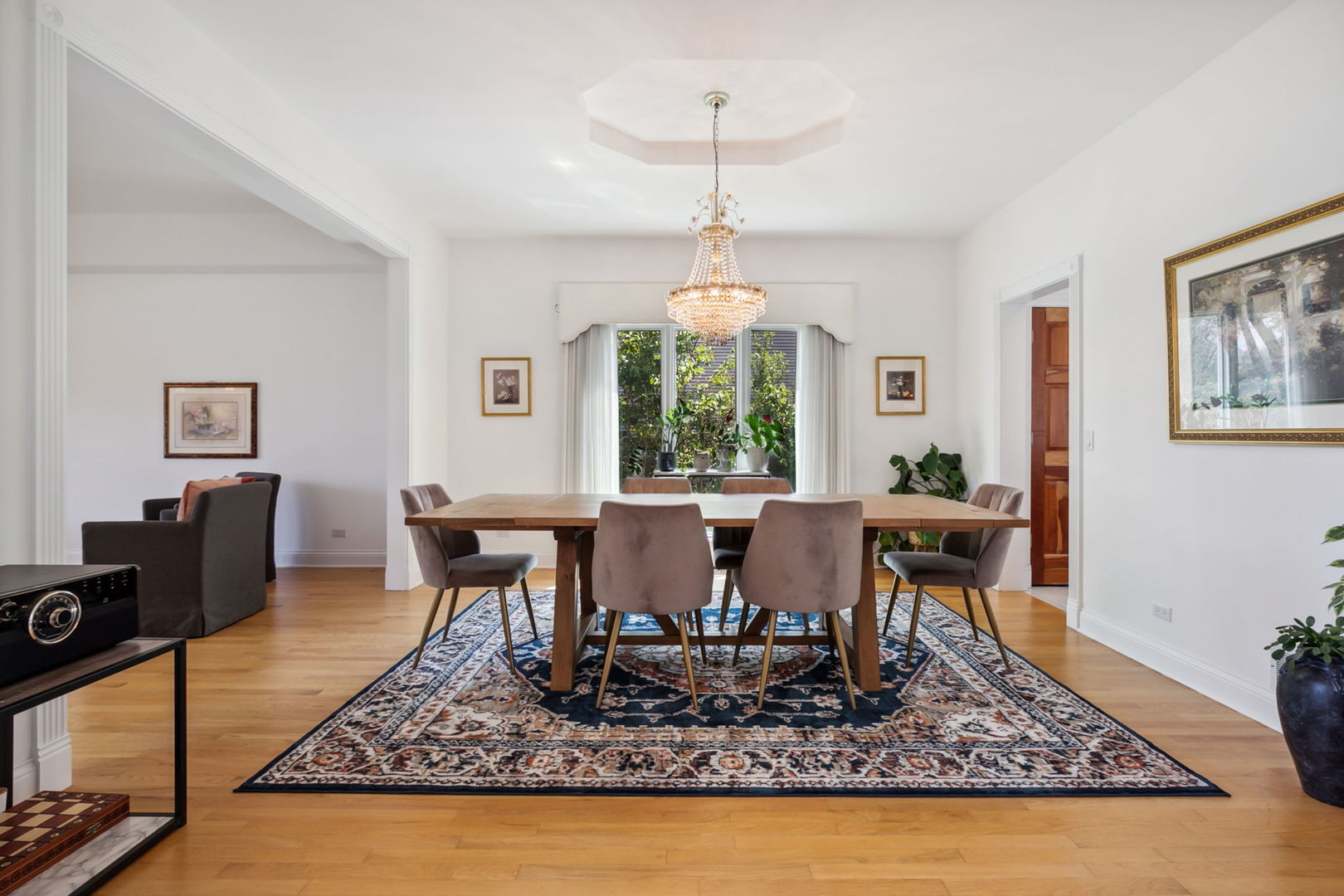 912 Elmdale Road Glenview, IL 60025 - Photo 11 of 55 a view of a dining room with furniture window and wooden floor
