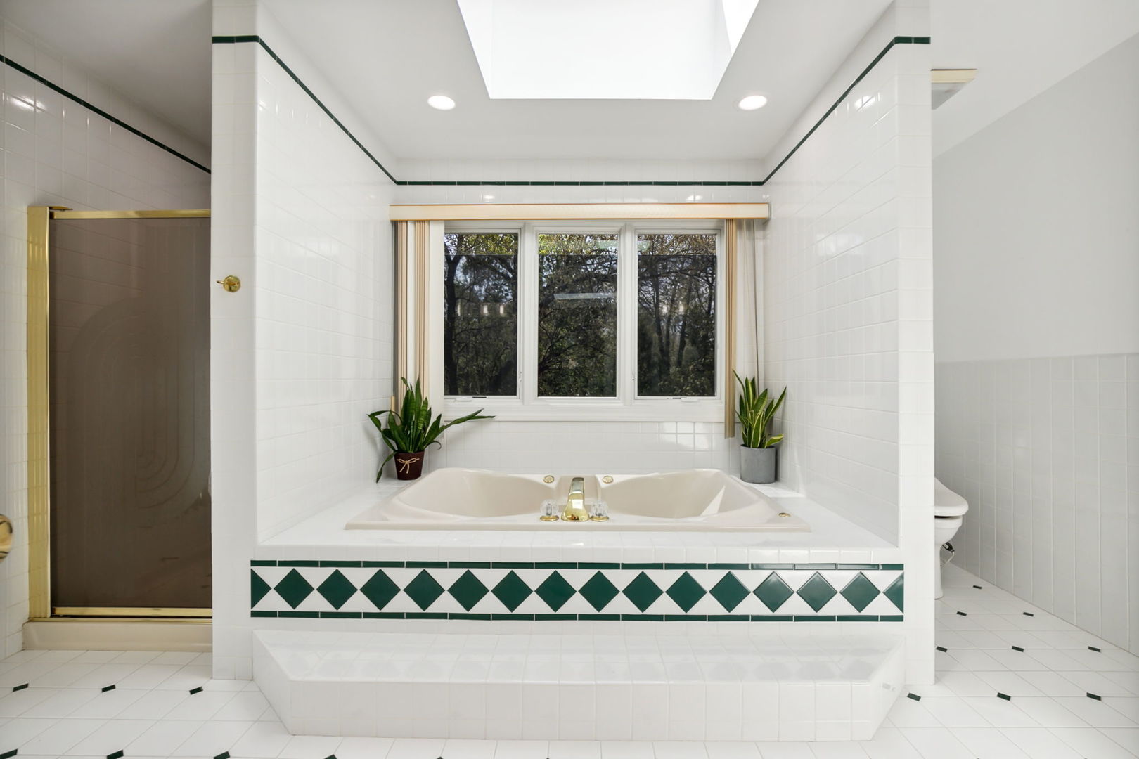 912 Elmdale Road Glenview, IL 60025 - Photo 29 of 55 a view of a bathroom with a tub and potted plant