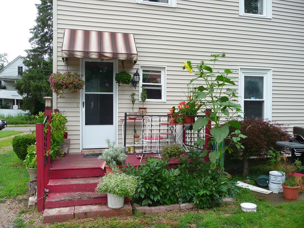 19 Chapel Street Warren, MA 01092 - Photo 29 of 30 a front view of a house with a yard and potted plants