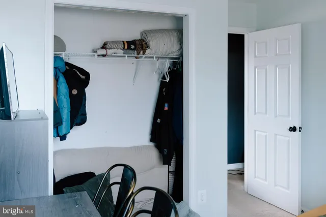 a close view of walk in closet