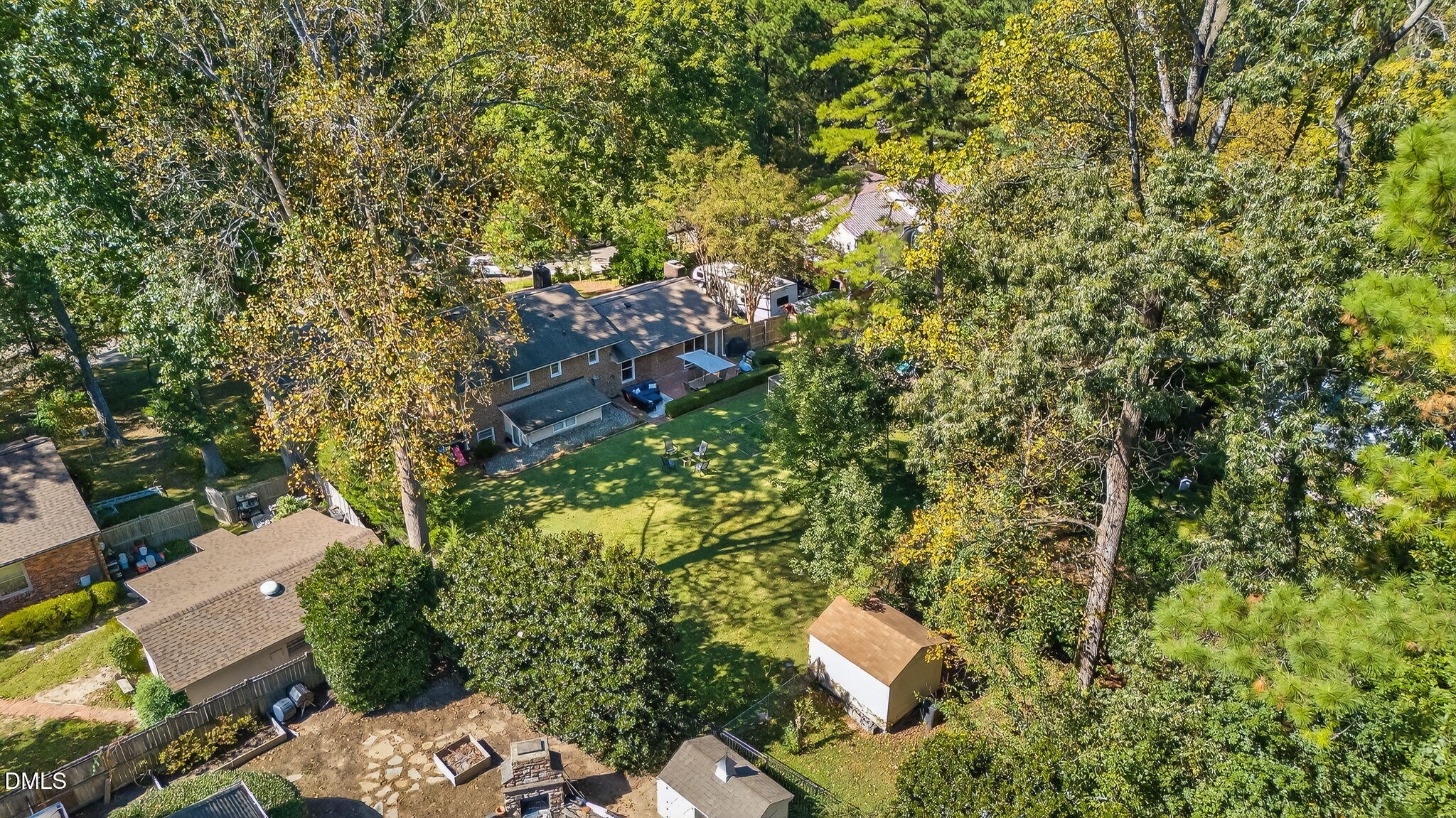4206 Laurel Ridge Drive Raleigh, NC 27612 - Photo 54 of 62 an aerial view of a house with a yard