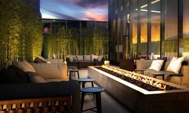 a outdoor living space with furniture