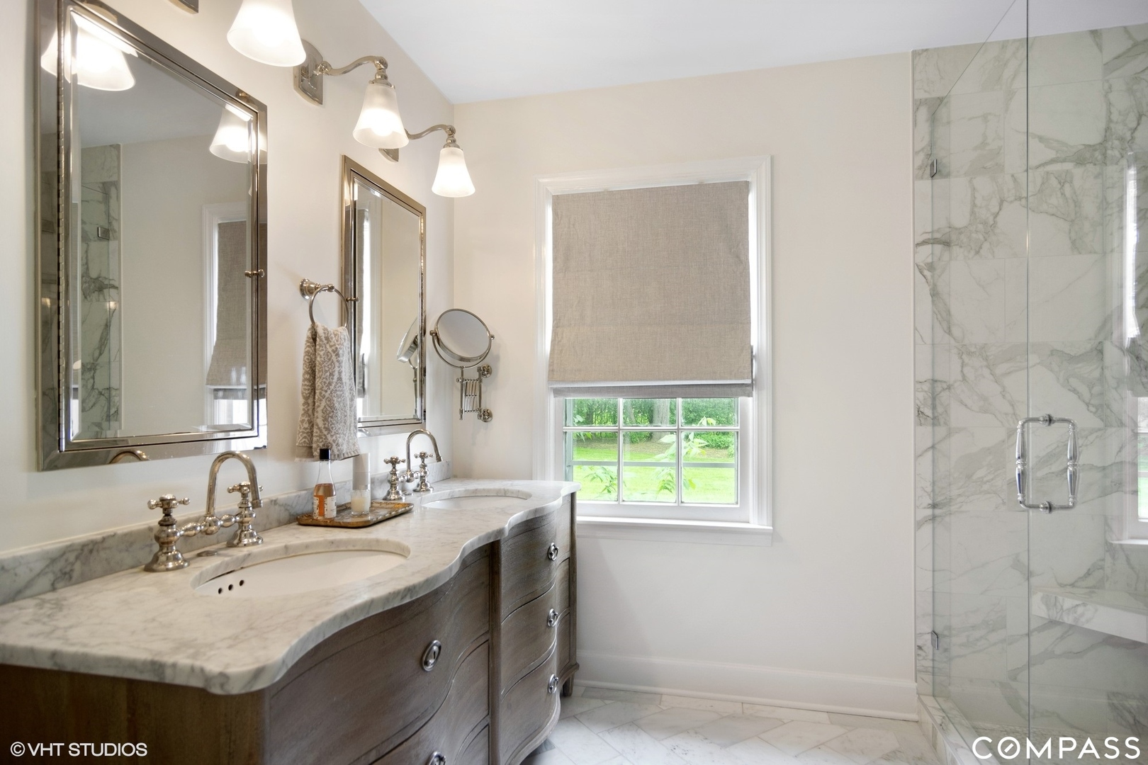 1030 Inverlieth Road Lake Forest, IL 60045 - Photo 9 of 30 a bathroom with a double vanity sink mirror and double