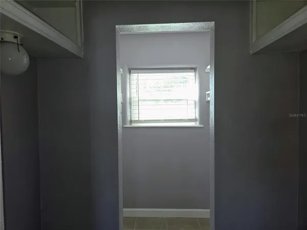 a bathroom with a window