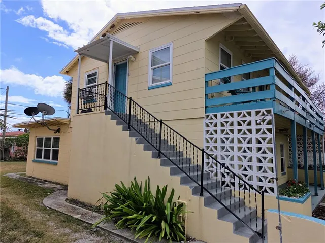 a balcony view with an outdoor space