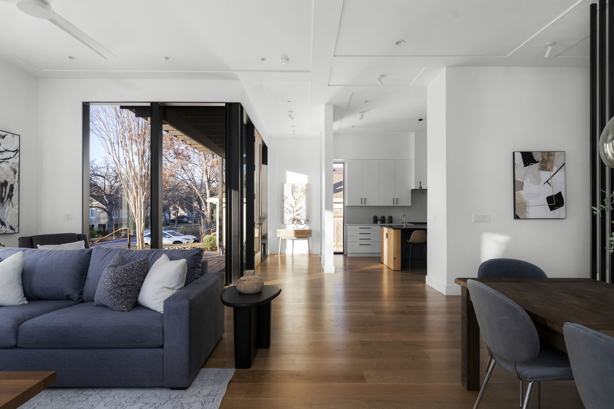2001 Forest Trail Austin, TX 78703 - Photo 16 of 40 Living area featuring dark wood finished floors