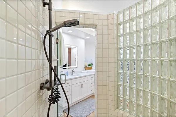 a bathroom with a shower