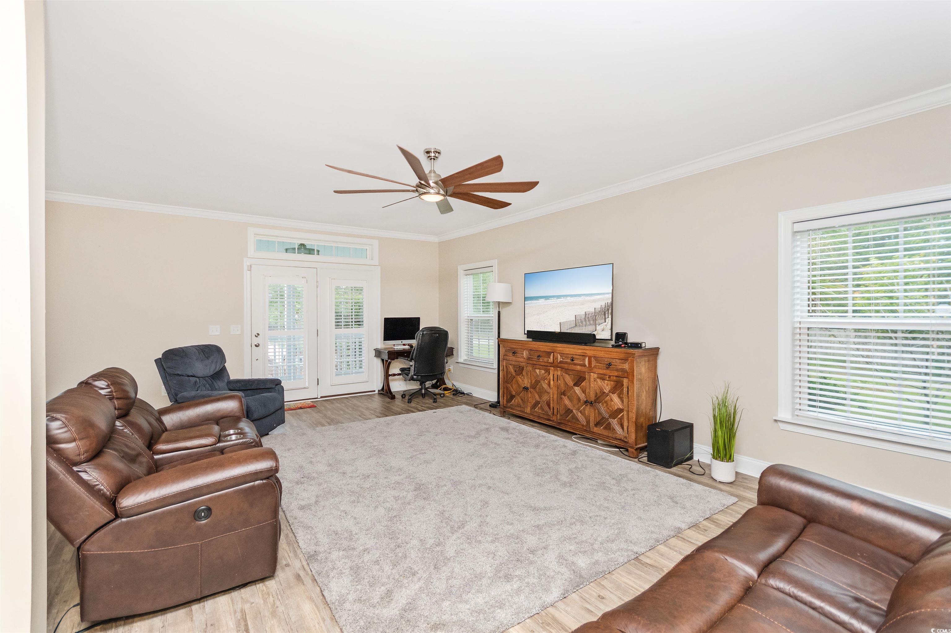 510 Council Bluff Road Longs, SC 29568 - Photo 5 of 40 Living room featuring ceiling fan, hardwood / wood