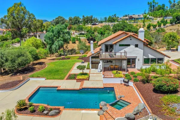 an aerial view of a house
