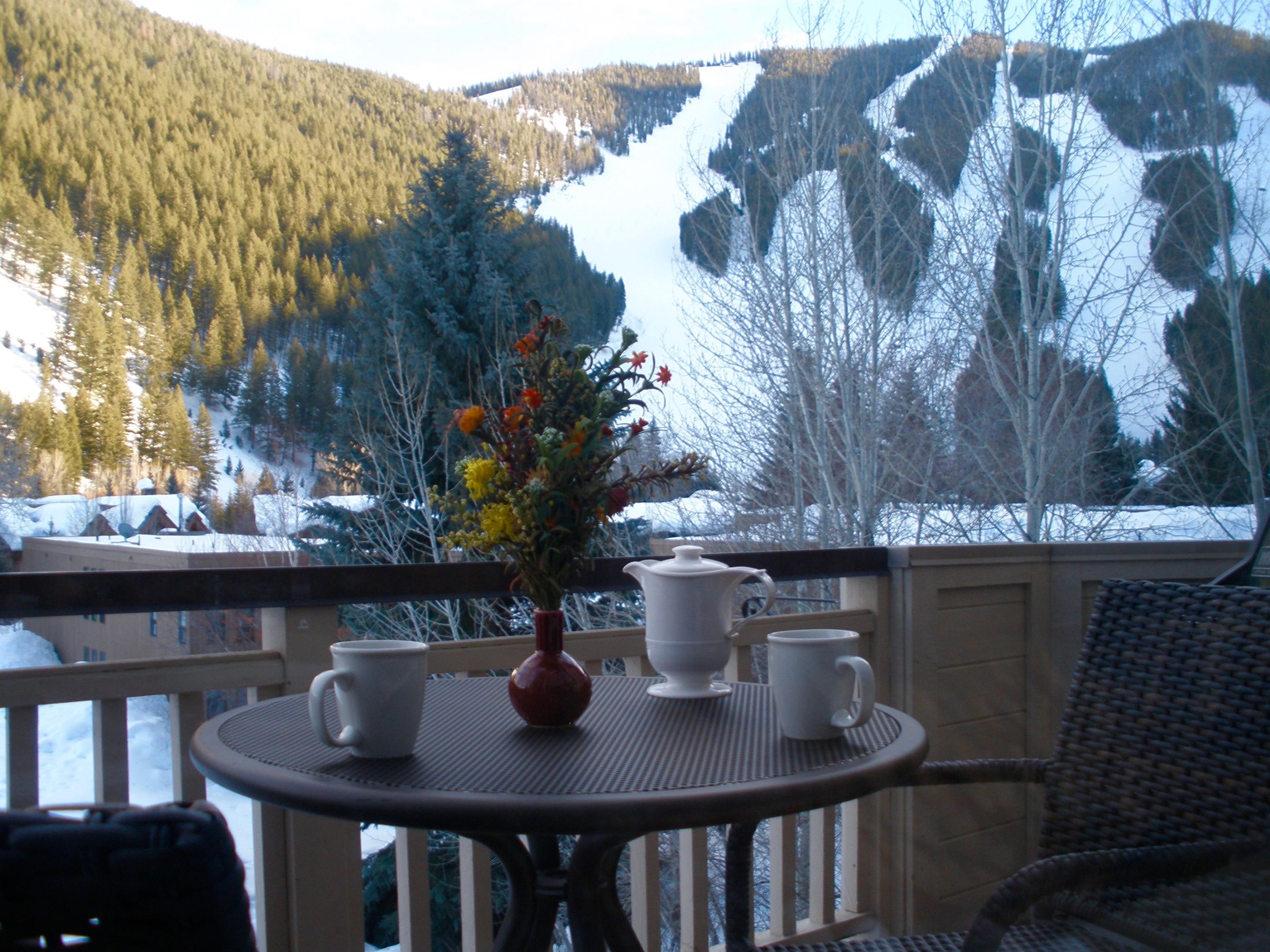 3019 Warm Springs Road, Unit 1 Ketchum, ID 83340 - Photo 1 of 1 Morning coffee on the deck