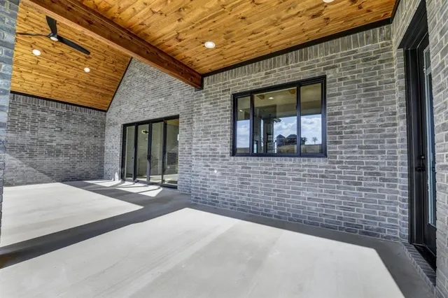 a brick house with a outdoor space