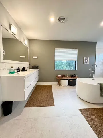 a view of a swimming pool with an outdoor space