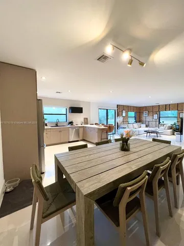 a living room with a rug