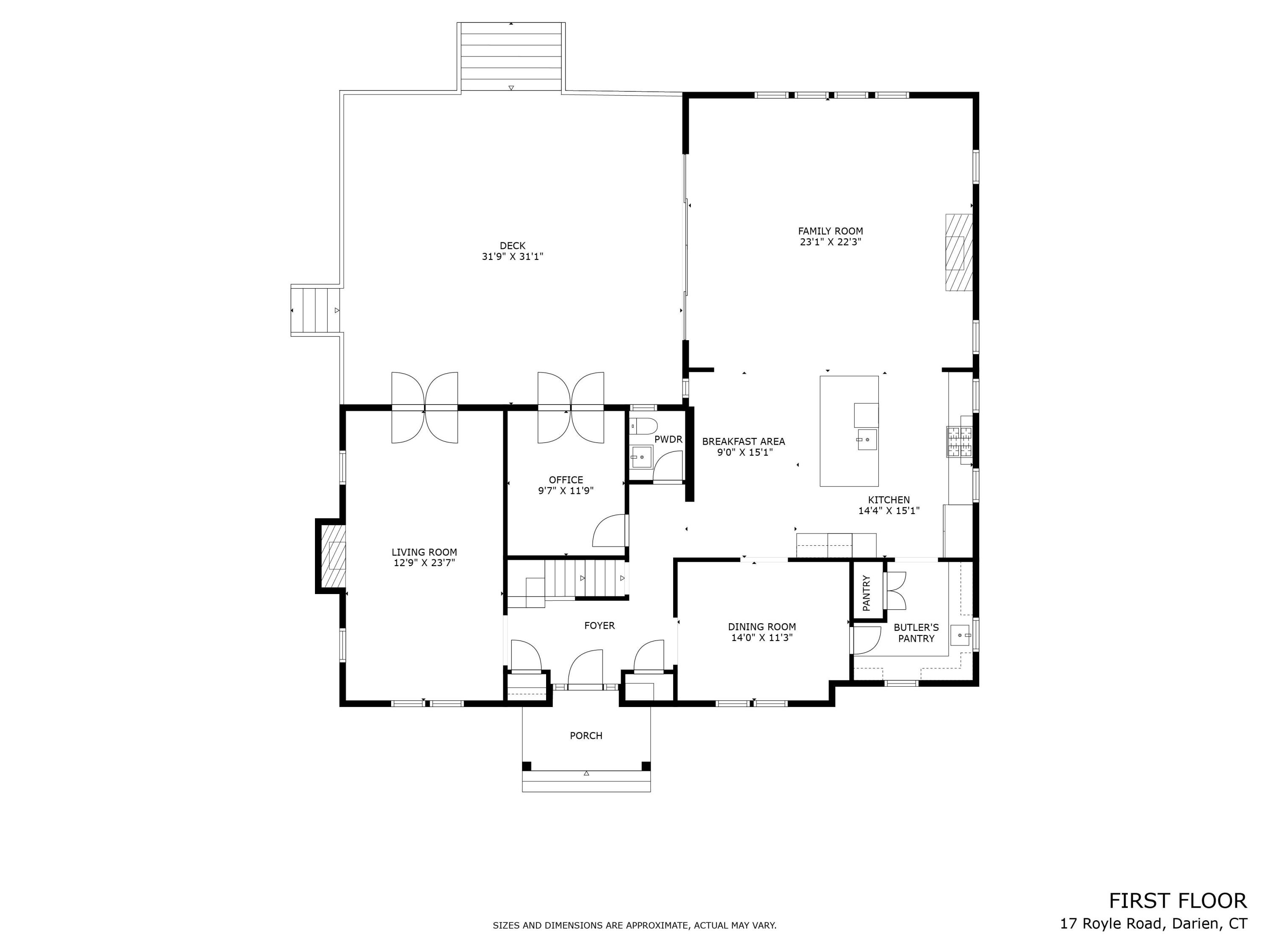 17 Royle Road Darien, CT 06820 - Photo 40 of 42 17 Royle Rd - 1st flr - FLOOR PLAN