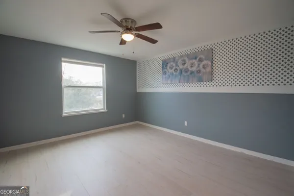 an empty room with a window