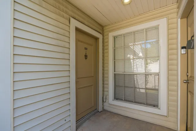 a view of wooden door