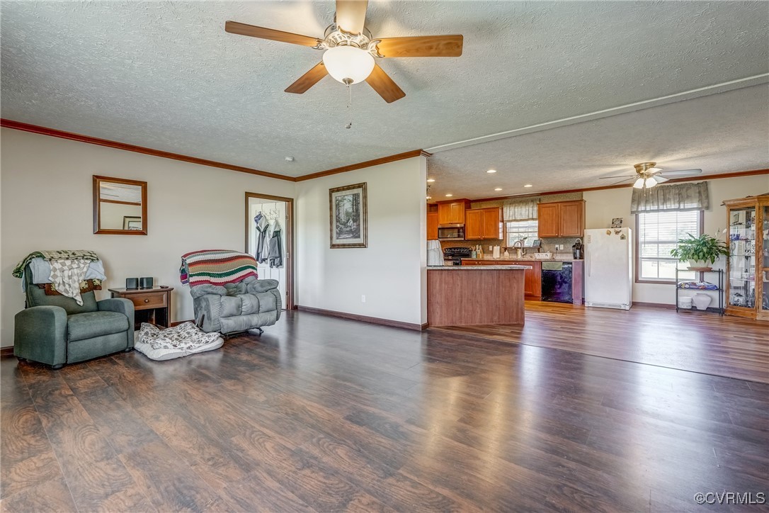 6779 South Hill Road Kenbridge, VA 23944 - Photo 15 of 50 Living room featuring dark wood-type flooring, cei