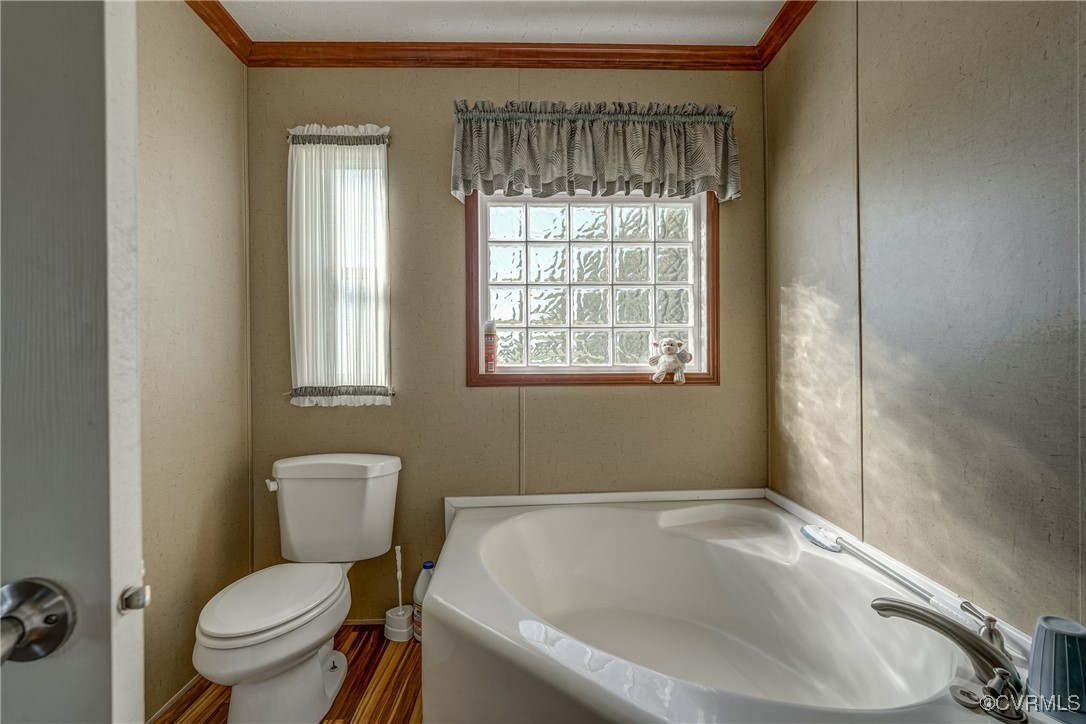 6779 South Hill Road Kenbridge, VA 23944 - Photo 20 of 50 Bathroom featuring crown molding, a tub to relax i