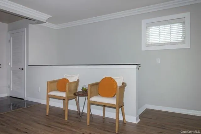 a view of workspace and wooden floor
