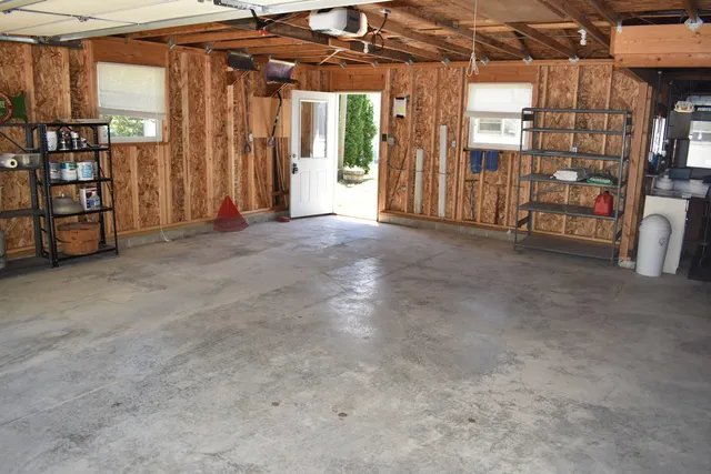 a view of a room with racks