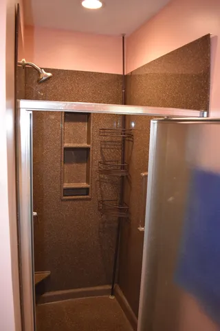 a bathroom with a shower