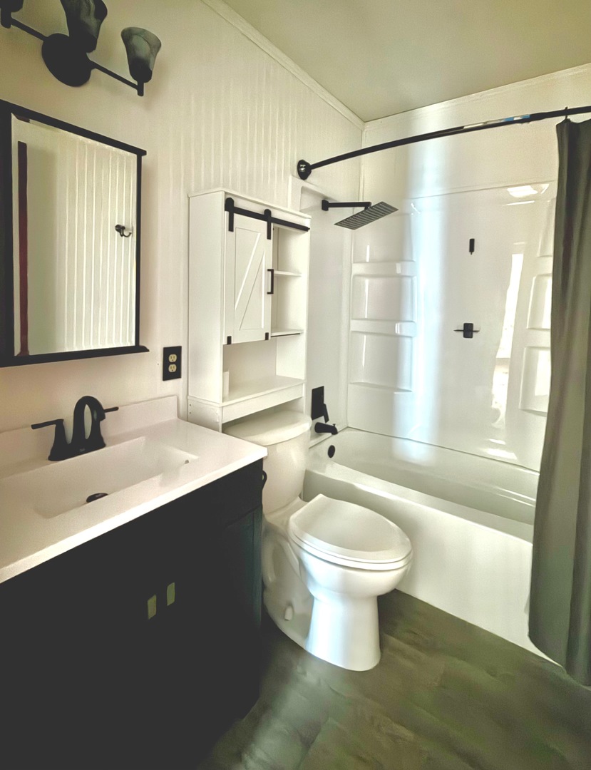 422 45th Street Moline, IL 61265 - Photo 11 of 22 a bathroom with a sink a toilet and shower