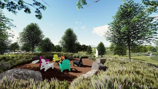 a view of an outdoor space with seating