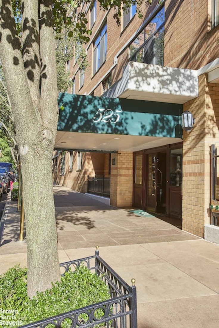 525 East 80th Street, Unit 7BC Manhattan, NY 10075 - Photo 12 of 13 a front view of a house with a yard and potted plants