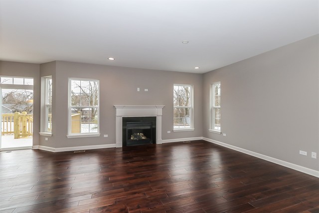 1228 Declan Court, Unit 4 Naperville, IL 60563 - Photo 6 of 32 an empty room with wooden floor and a fireplace