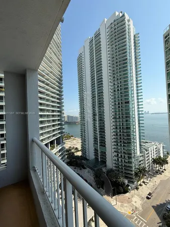 a view of balcony with a potted plant