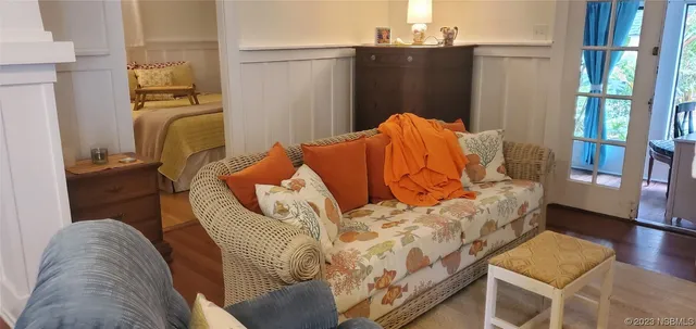 a living room with furniture