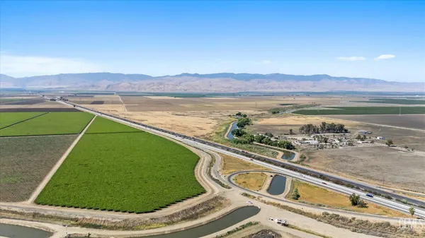 a view of a lake with houses