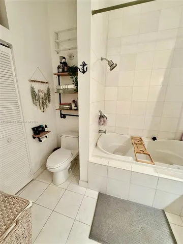 a bathroom with a toilet and a bathtub