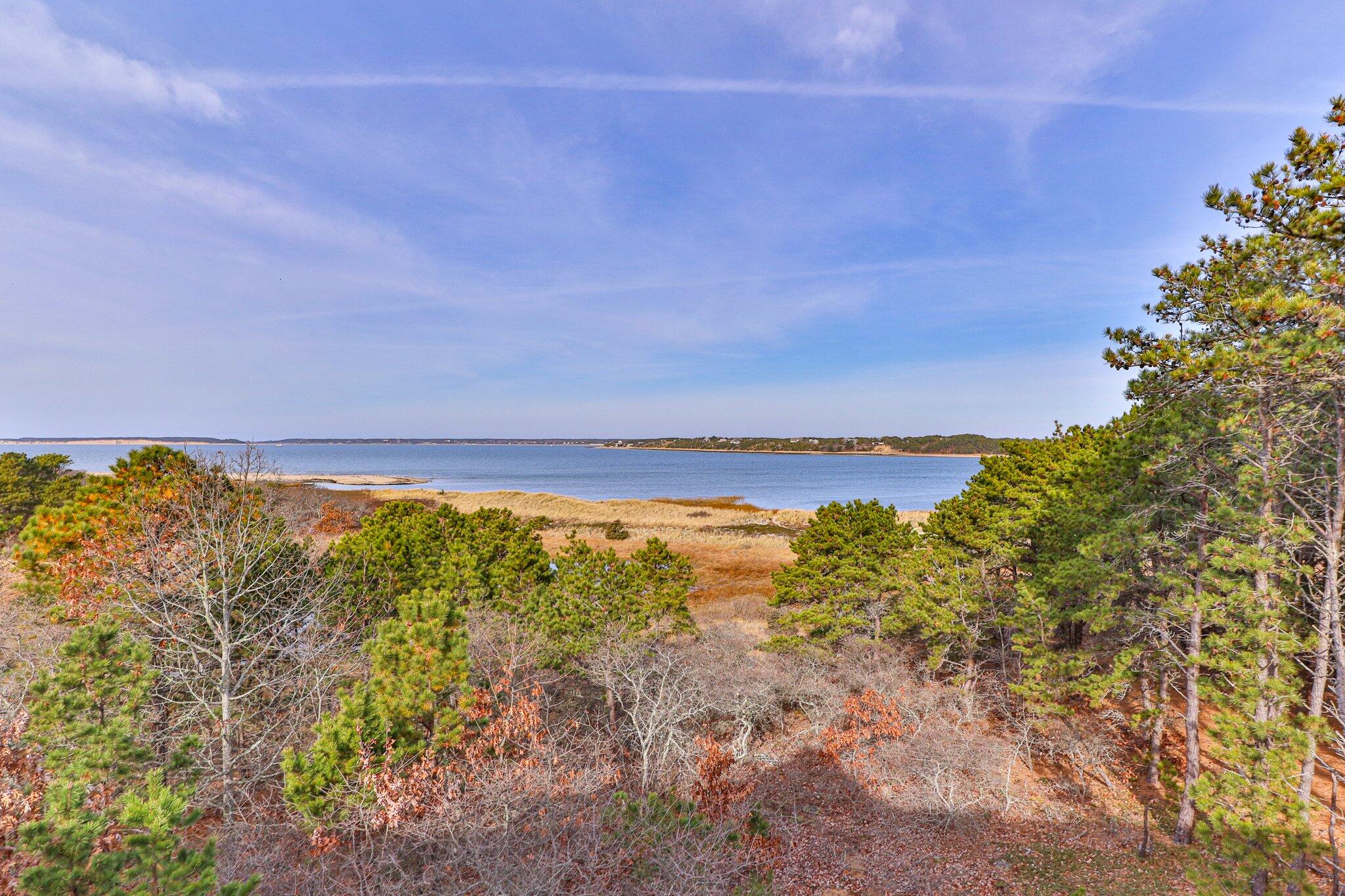 20 4th Avenue Wellfleet, MA 02667 - Photo 53 of 68 a view of a large body of water with lots of trees in the background