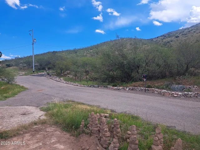 a view of a street with a trees