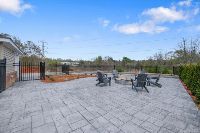 a view of outdoor space with seating