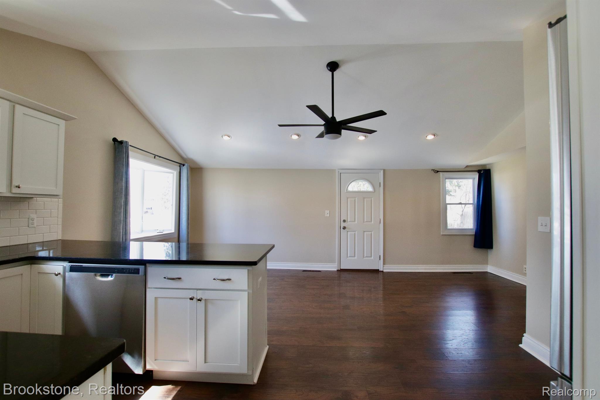 As you enter into kitchen, dining and living room
