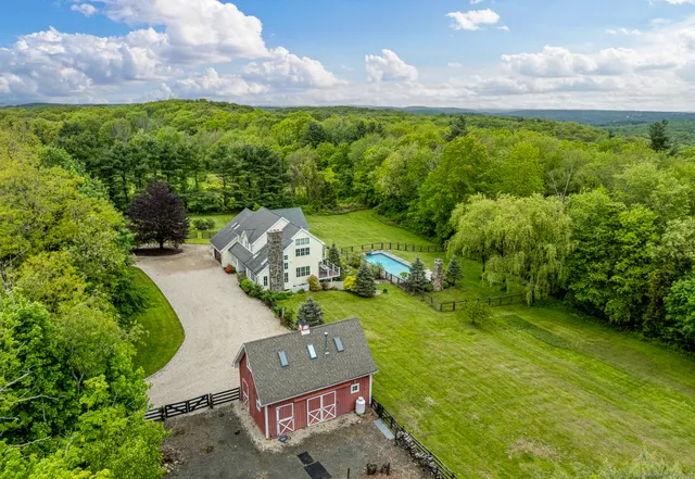 a view of a garden with an outdoor space